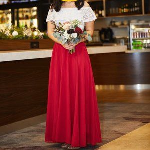 High Waisted Floor Length Maxi Skirt